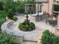 Patio with Bar and Water Feature